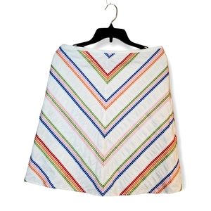 Talbots Womens White Multi Color Dot Pattern A Line Lined Midi Skirt Size 10P